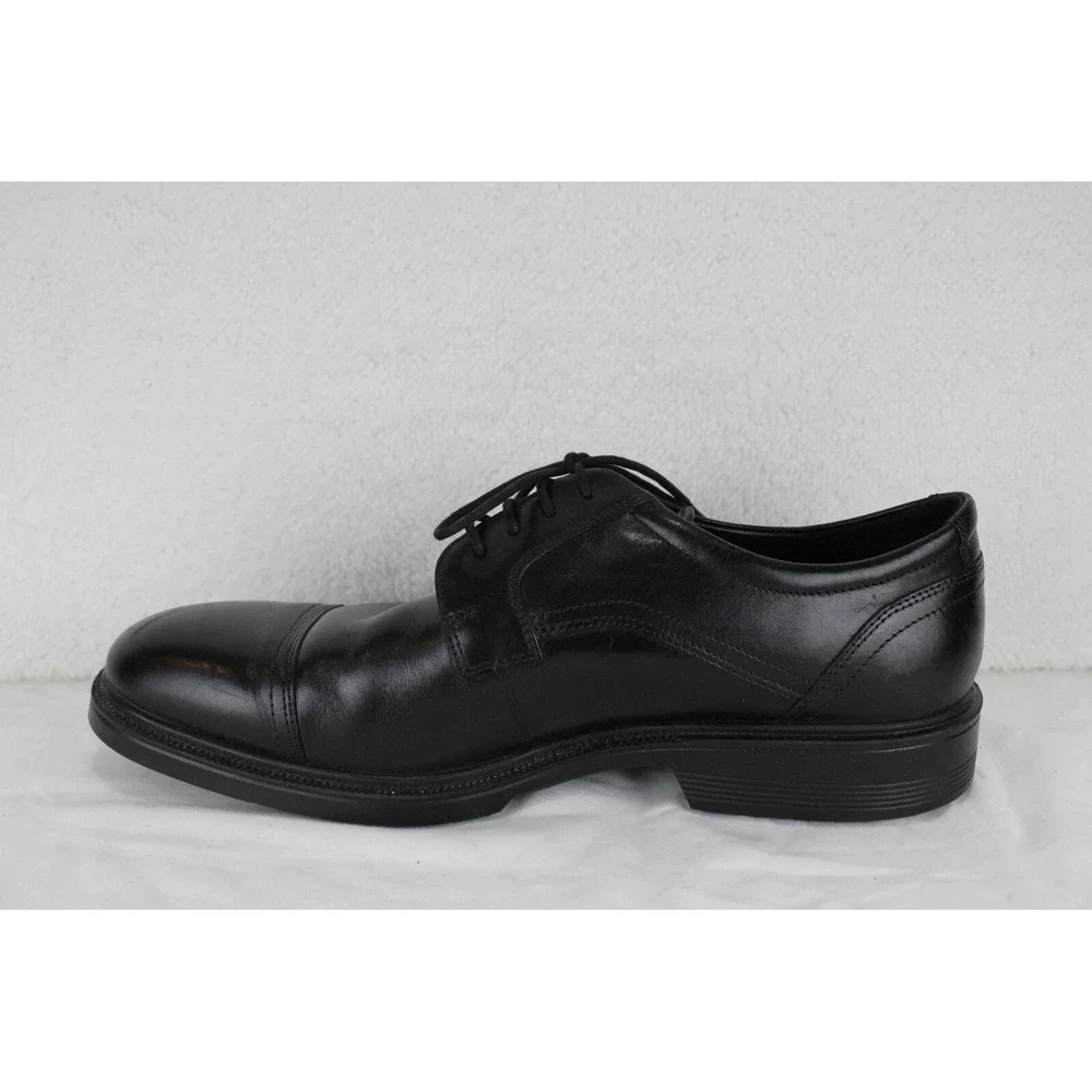 ECCO Mens Black Leather‎ Cap Toe Derby Dress Shoes Size 44 EU 10 US 62211401001
